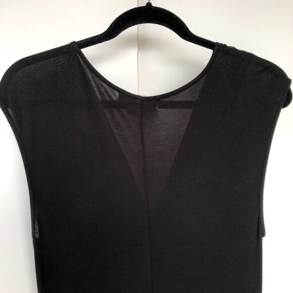 MICHAEL Michael Kors Sleeveless Center Front Ruched Rayon Black Midi Dress S/P - Picture 7 of 15